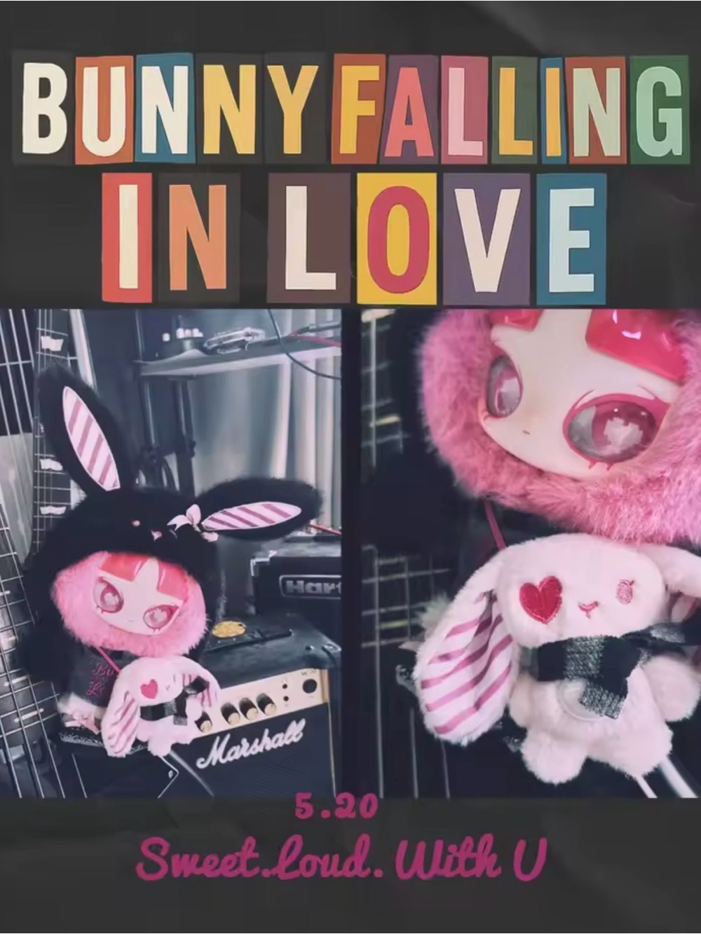 Genuine INNS Bunny Falling In Love Limited Edition Vinyl Face Plush Doll